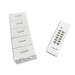 Fosmon Wireless Remote Control 5 Outlet Plugs Indoor Battery Operated On/Off